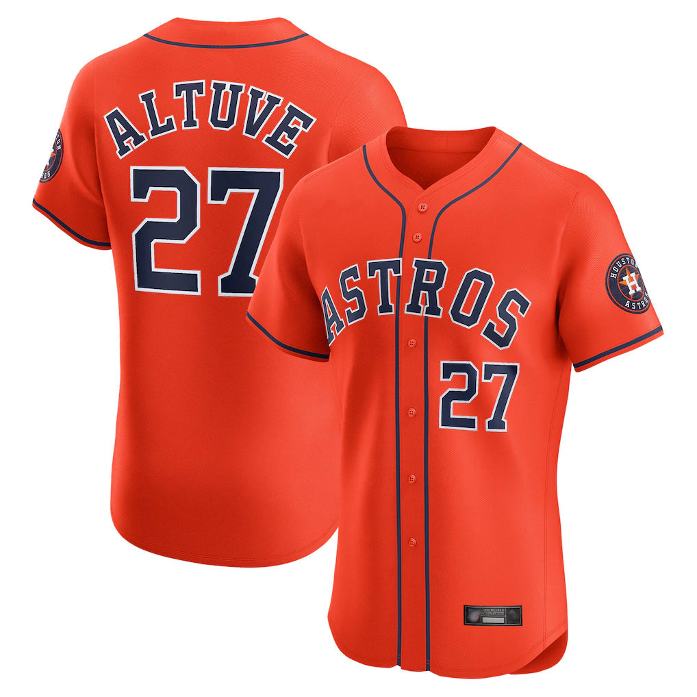 Odoa H.Astros #27 Jose Altuve Player Orange Home Limited Elite Stitched Jerseys