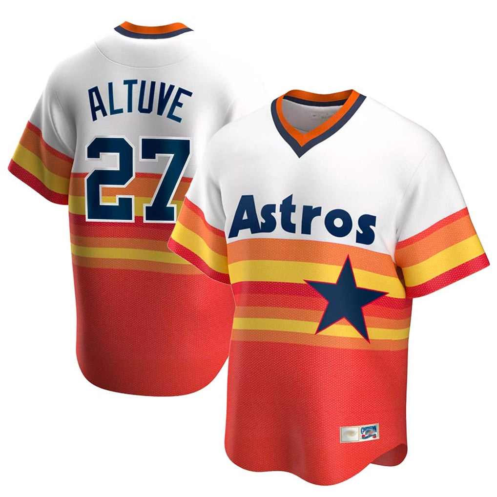 Odoa H.Astros #27 Jose Altuve Player Rainbow Cooperstown Collection T-shirt Stitched Jerseys