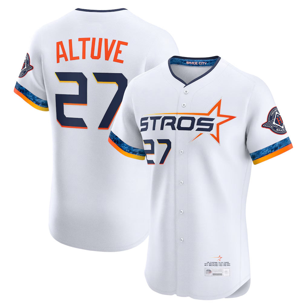 Odoa H.Astros #27 Jose Altuve Player White City Connect Limited Elite Home Stitched Jerseys