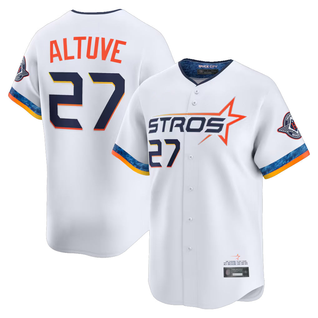 Odoa H.Astros #27 Jose Altuve Player White City Connect Limited Home Stitched Jerseys