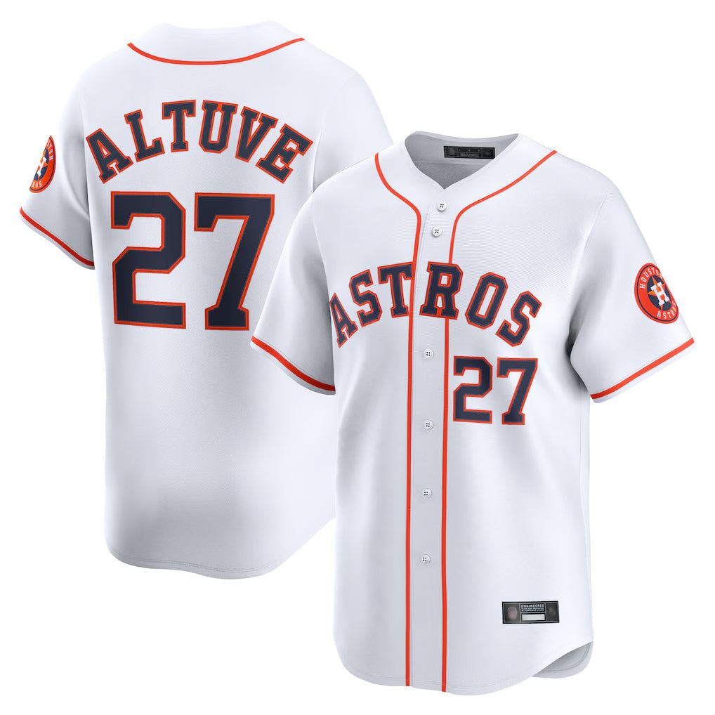 Odoa H.Astros #27 Jose Altuve Player White Home Limited Stitched Jerseys