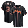 Odoa H.Astros #3 Jeremy Pe?a Player Black Fashion Out Home Game Stitched Jerseys