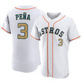 Odoa H.Astros #3 Jeremy Pe?a Player Gold Collection Limited Elite Home Stitched Jerseys