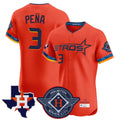 Odoa H.Astros #3 Jeremy Pe?a Player Orange City Connect Texas Patch Vapor Premier Limited Elite Home Stitched Jerseys