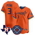 Odoa H.Astros #3 Jeremy Pe?a Player Orange City Connect Texas Patch Vapor Premier Limited Home Stitched Jerseys