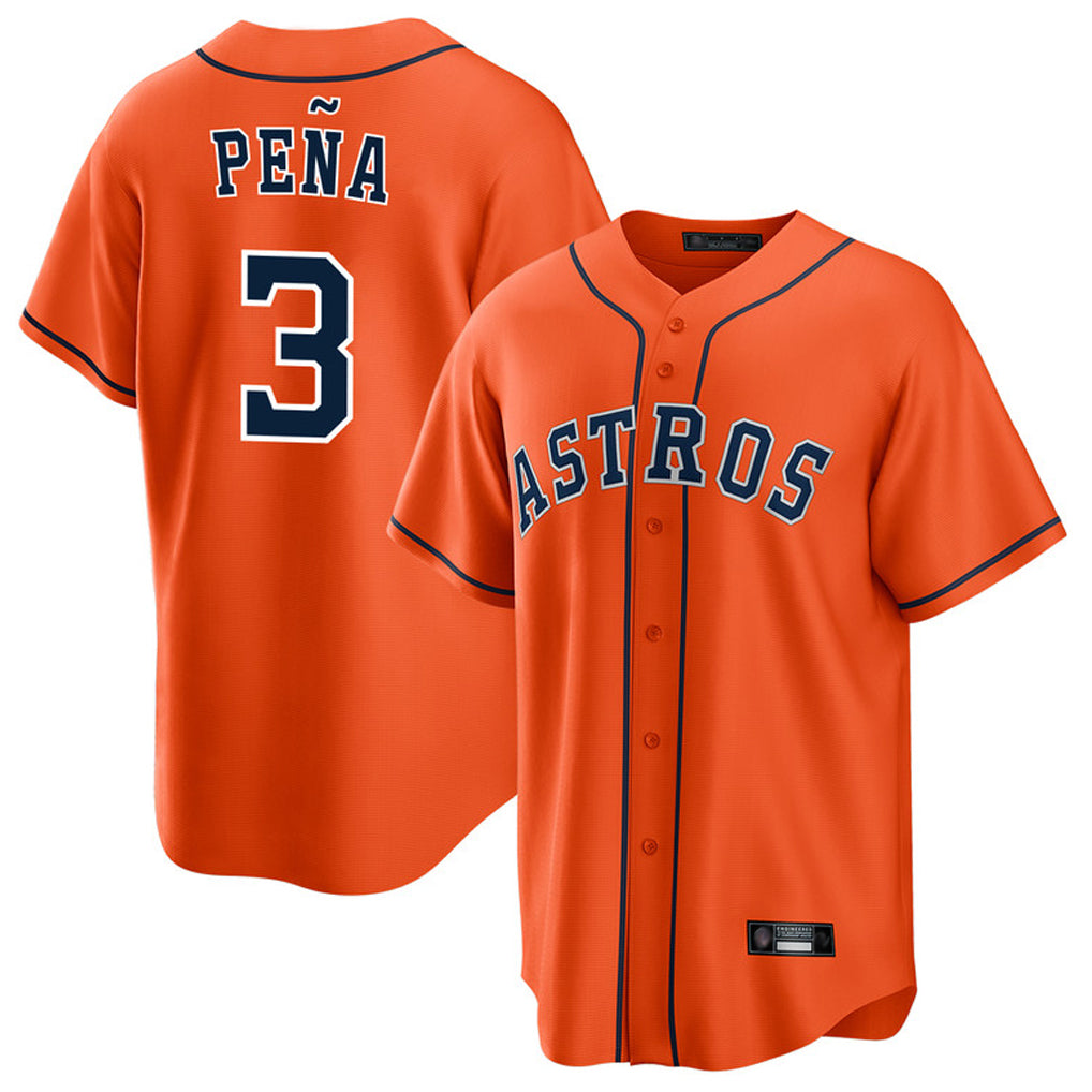 Odoa H.Astros #3 Jeremy Pe?a Player Orange Home Game Stitched Jerseys