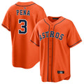 Odoa H.Astros #3 Jeremy Pe?a Player Orange Home Game Stitched Jerseys