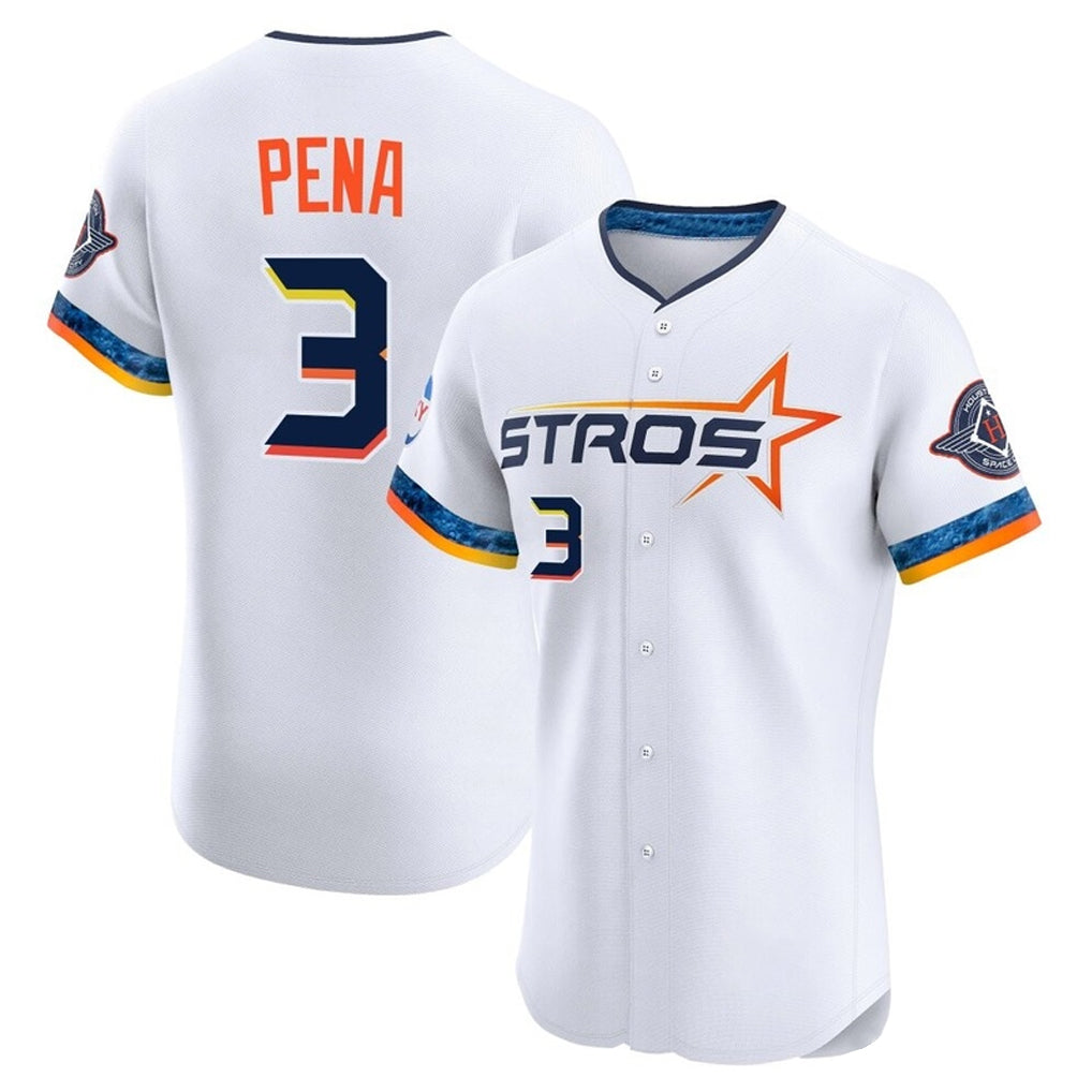 Odoa H.Astros #3 Jeremy Pe?a Player White City Connect Limited Elite Home Stitched Jerseys