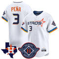Odoa H.Astros #3 Jeremy Pe?a Player White City Connect Texas Patch Vapor Premier Limited Home Stitched Jerseys