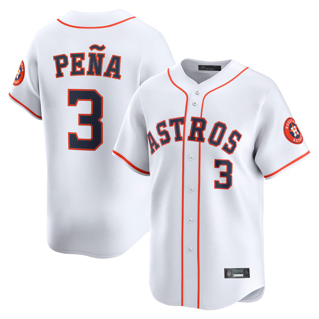 Odoa H.Astros #3 Jeremy Pe?a Player White Home Limited Stitched Jerseys