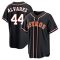 Odoa H.Astros #44 Yordan Alvarez Player Black Fashion Out Home Game Stitched Jerseys