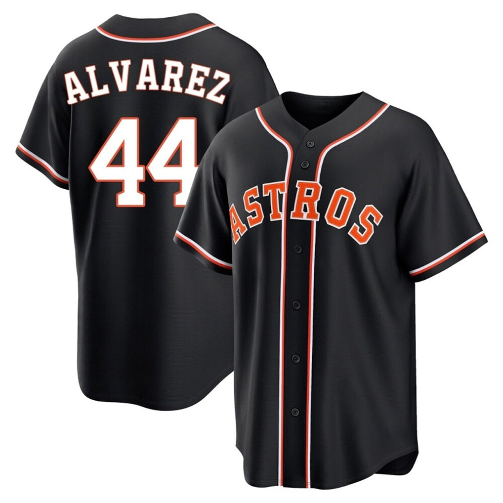Odoa H.Astros #44 Yordan Alvarez Player Black Fashion Out Home Game Stitched Jerseys