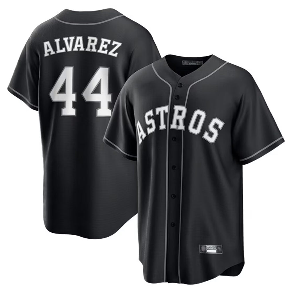 Odoa H.Astros #44 Yordan Alvarez Player Black Home Game Stitched Jerseys