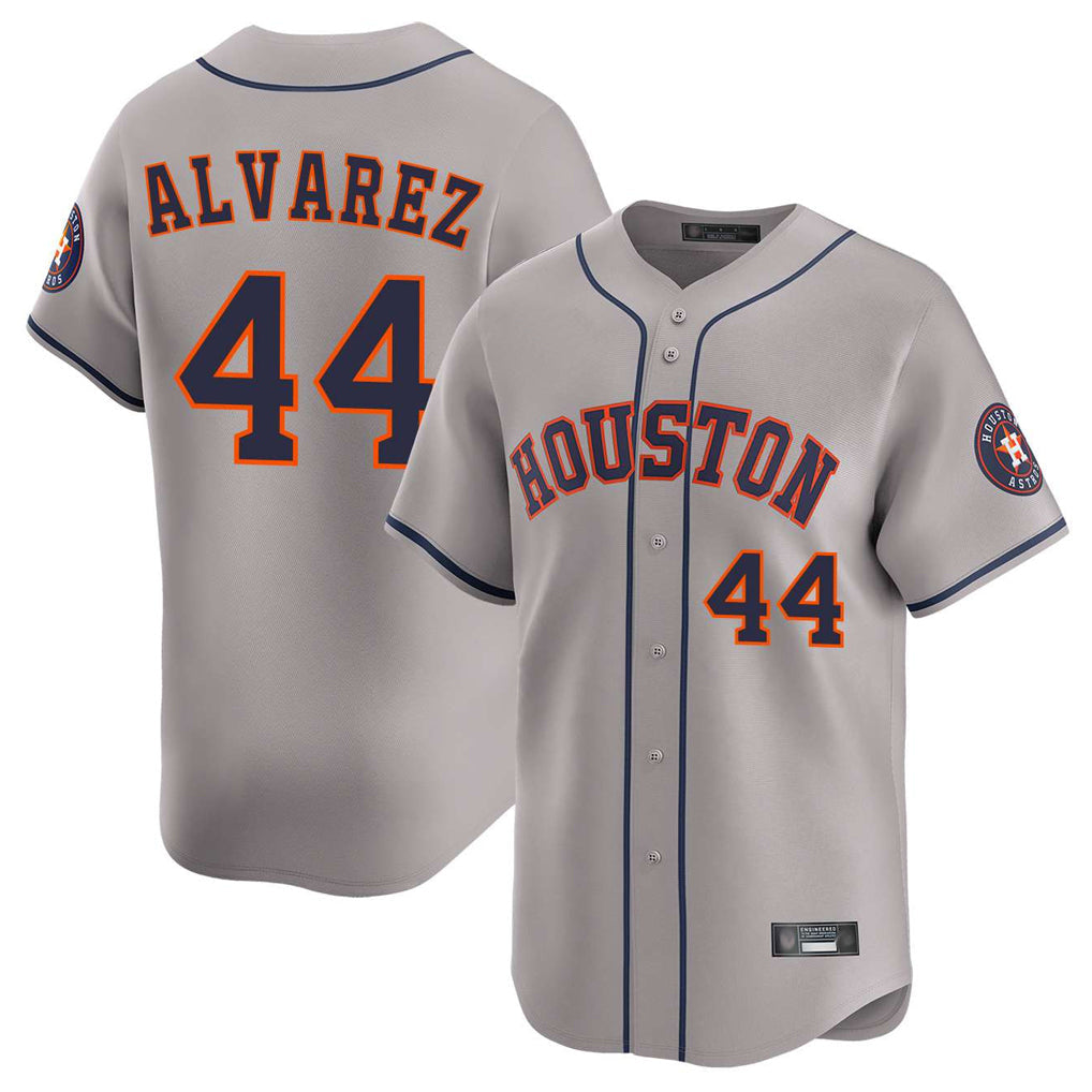 Odoa H.Astros #44 Yordan Alvarez Player Gray Home Limited Stitched Jerseys