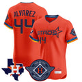 Odoa H.Astros #44 Yordan Alvarez Player Orange City Connect Texas Patch Vapor Premier Limited Elite Home Stitched Jerseys