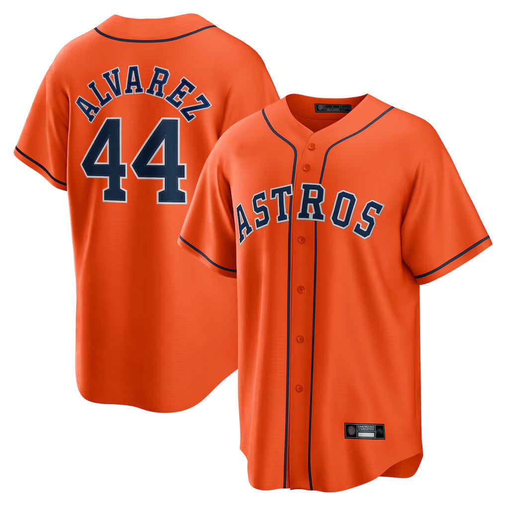 Odoa H.Astros #44 Yordan Alvarez Player Orange Home Game Stitched Jerseys