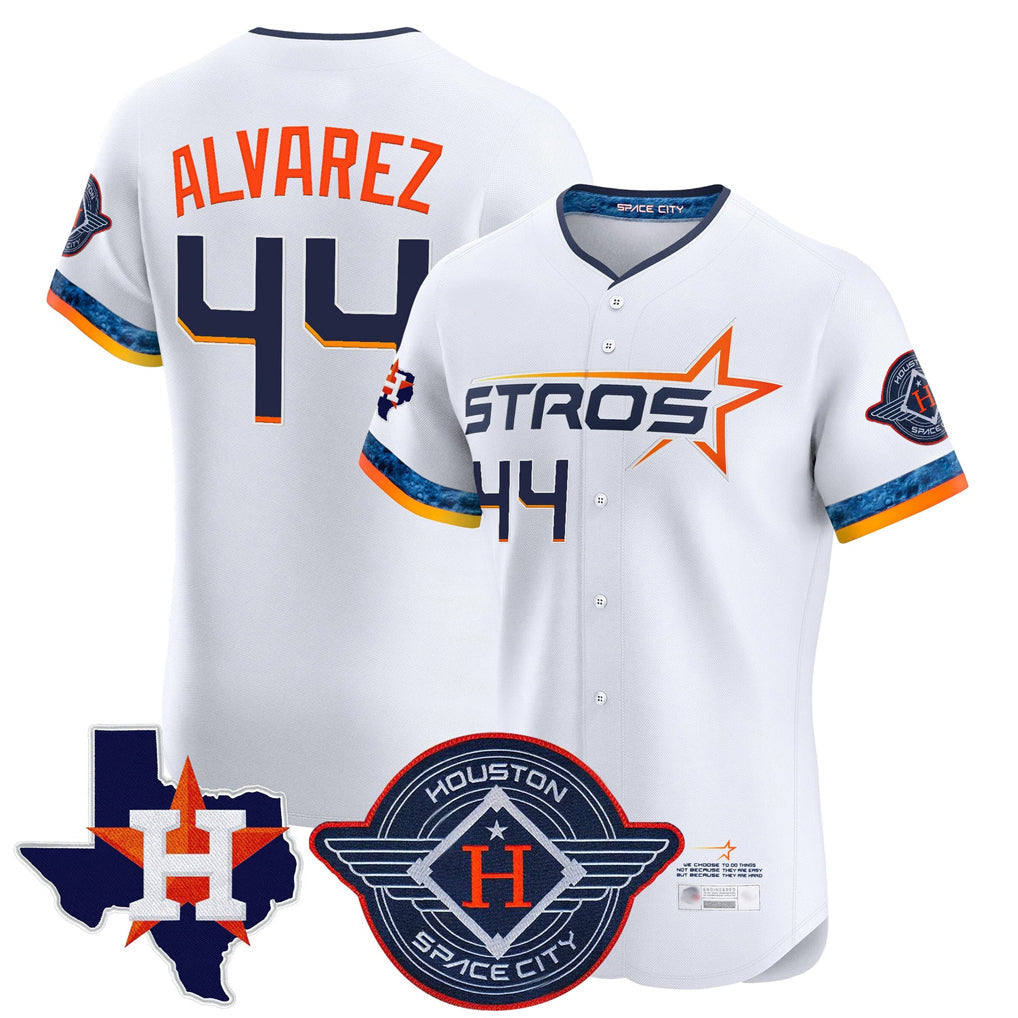 Odoa H.Astros #44 Yordan Alvarez Player White City Connect Texas Patch Vapor Premier Limited Elite Home Stitched Jerseys