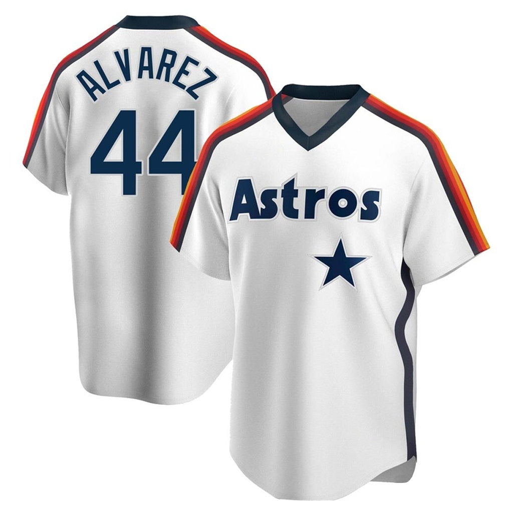 Odoa H.Astros #44 Yordan Alvarez Player White Cooperstown Collection T-shirt Stitched Jerseys