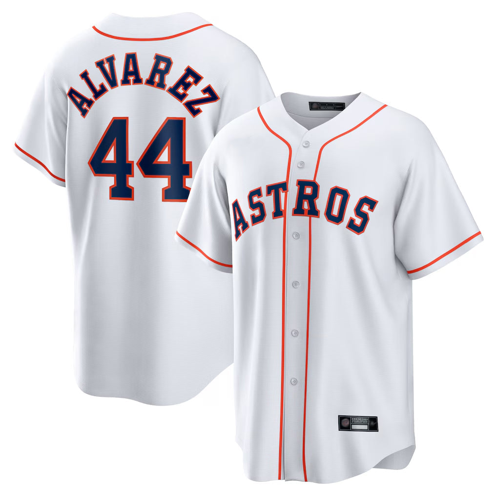 Odoa H.Astros #44 Yordan Alvarez Player White Home Game Stitched Jerseys