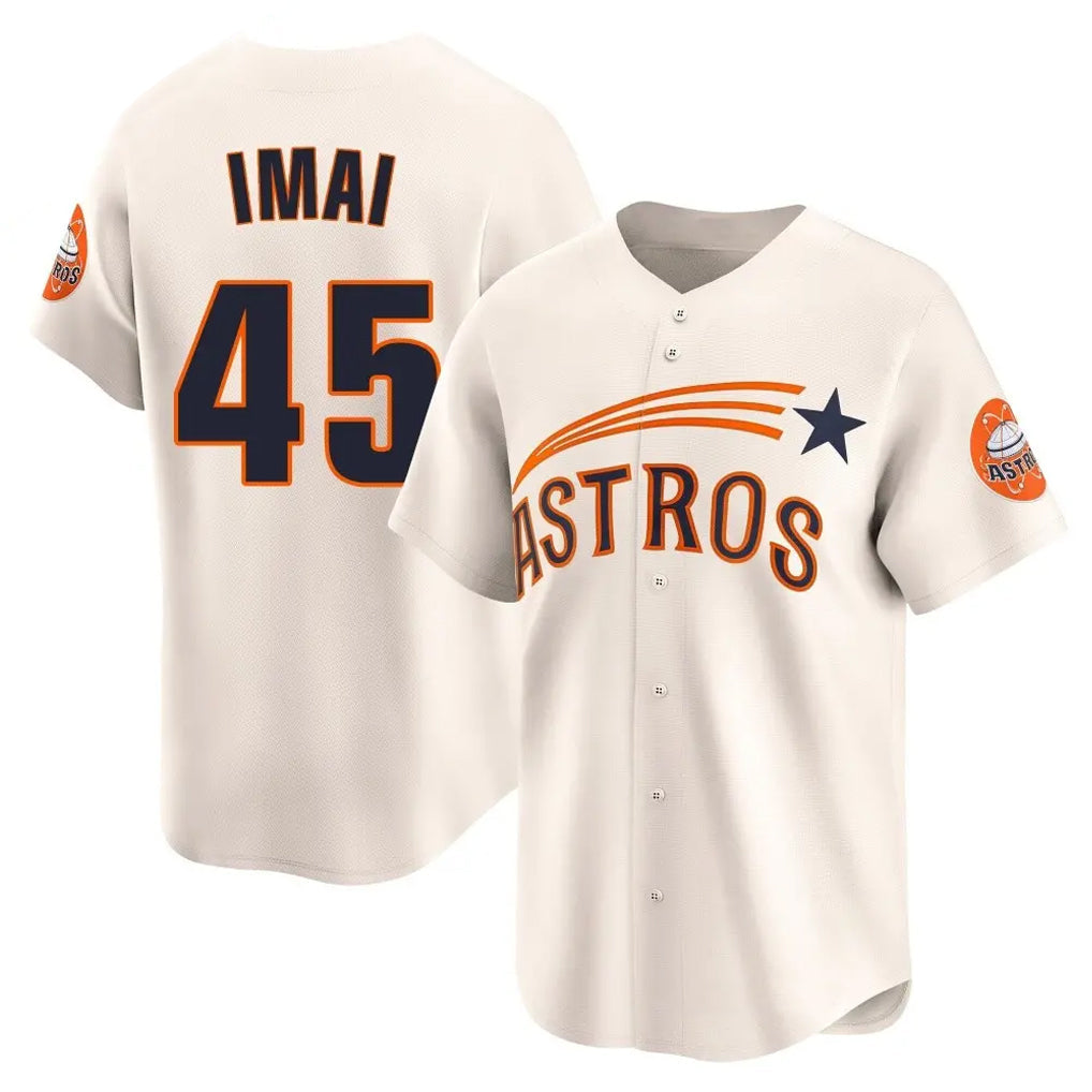 Odoa H.Astros #45 Tatsuya Imai Player Cream Throwback Cooperstown Collection Limited Stitched Jerseys
