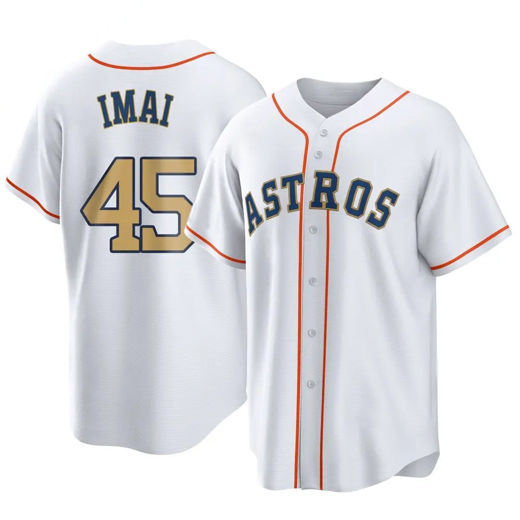 Odoa H.Astros #45 Tatsuya Imai Player Gold Collection Game Home Stitched Jerseys