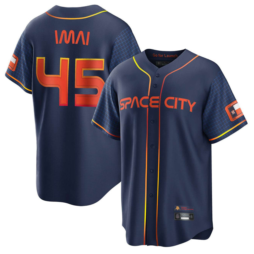 Odoa H.Astros #45 Tatsuya Imai Player Navy City Connect Home Game Stitched Jerseys