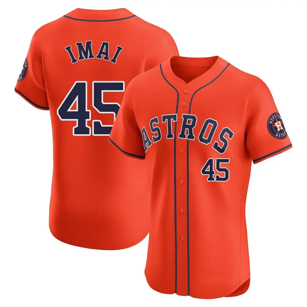 Odoa H.Astros #45 Tatsuya Imai Player Orange Home Limited Elite Stitched Jerseys