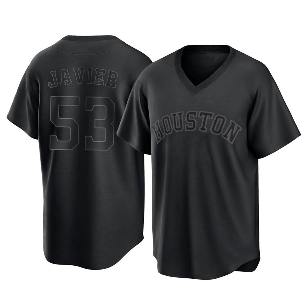Odoa H.Astros #53 Cristian Javier Player Black Fashion T-shirt Home Game Stitched Jerseys