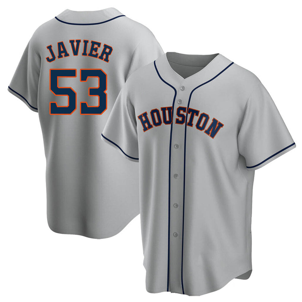 Odoa H.Astros #53 Cristian Javier Player Gray Home Game Stitched Jerseys