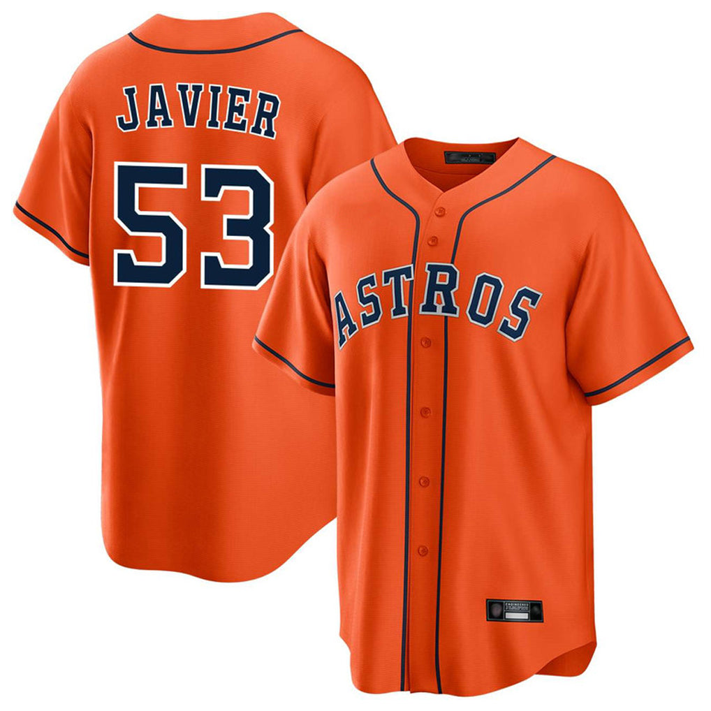 Odoa H.Astros #53 Cristian Javier Player Orange Home Game Stitched Jerseys