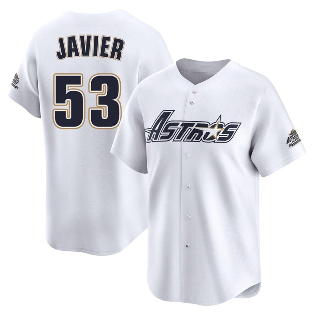 Odoa H.Astros #53 Cristian Javier Player White Throwback Cooperstown Collection Limited Stitched Jerseys