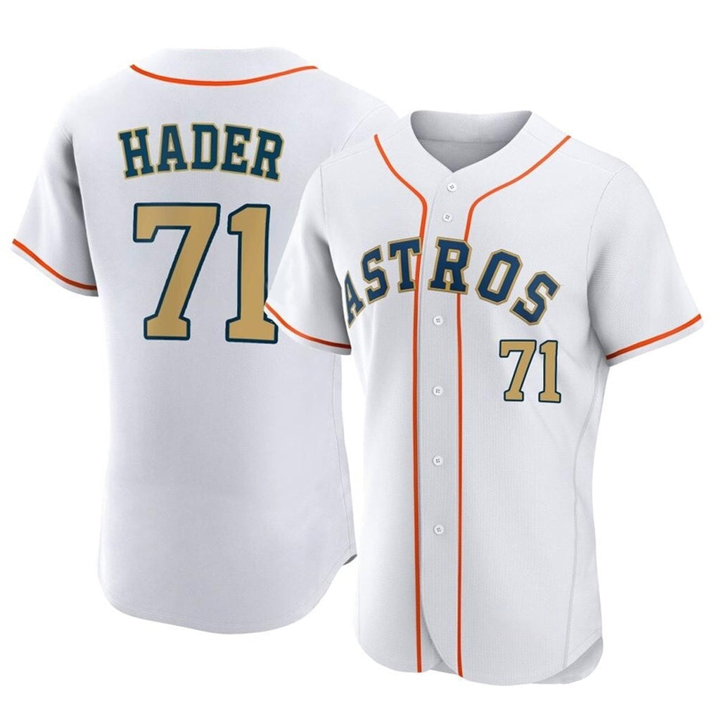 Odoa H.Astros #71 Josh Hader Player Gold Collection Limited Elite Home Stitched Jerseys