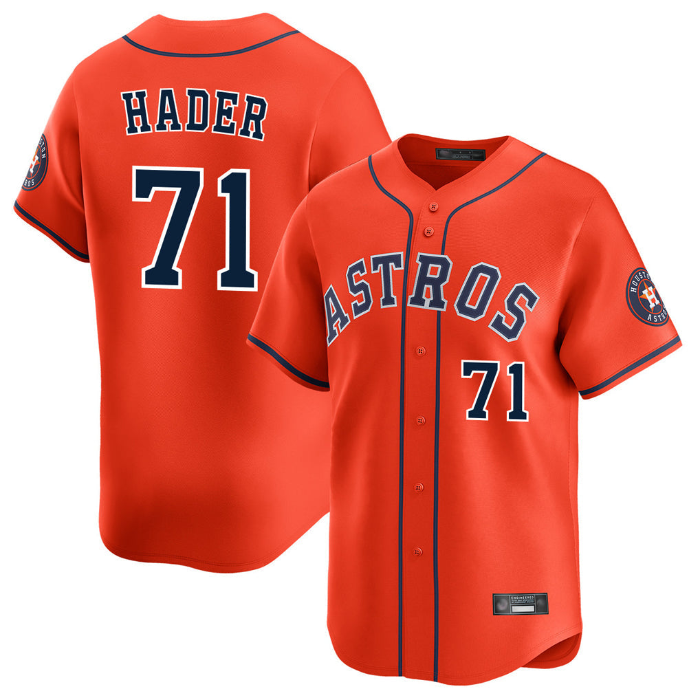 Odoa H.Astros #71 Josh Hader Player Orange Home Limited Stitched Jerseys