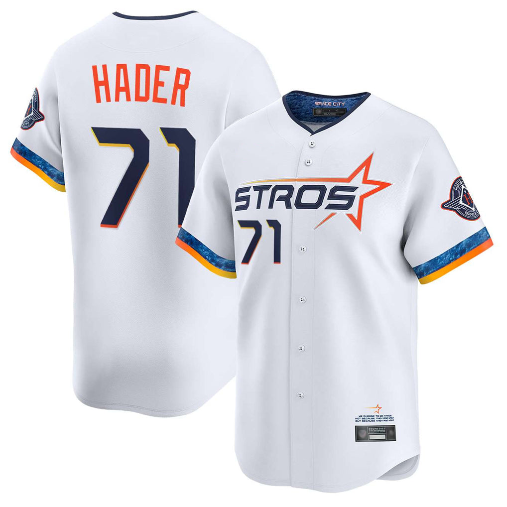 Odoa H.Astros #71 Josh Hader Player White City Connect Limited Home Stitched Jerseys
