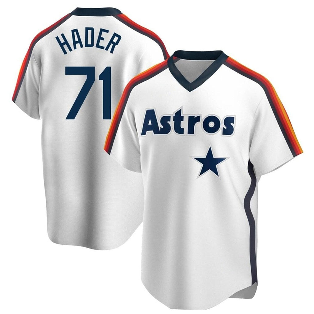 Odoa H.Astros #71 Josh Hader Player White Cooperstown Collection T-shirt Stitched Jerseys