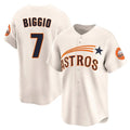 Odoa H.Astros #7 Craig Biggio Player Cream Throwback Cooperstown Collection Limited Stitched Jerseys