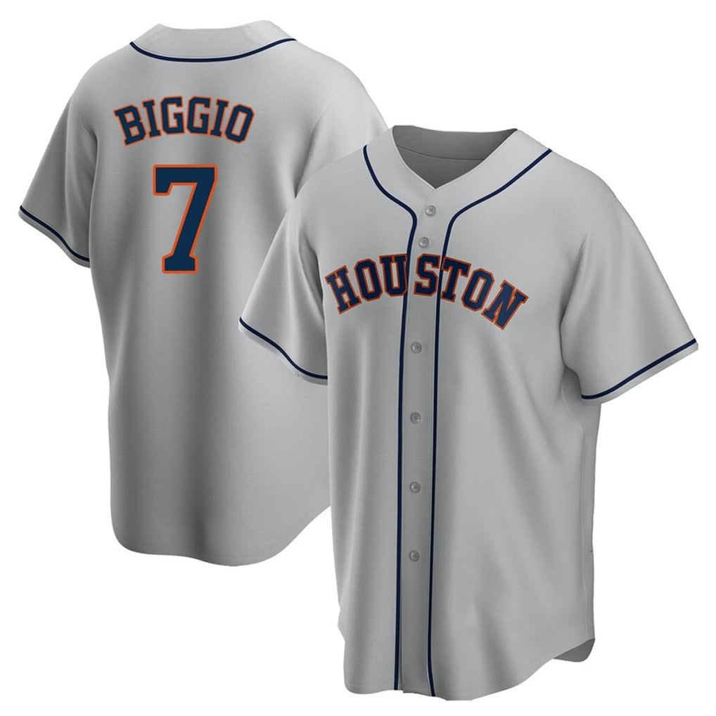 Odoa H.Astros #7 Craig Biggio Player Gray Home Game Stitched Jerseys