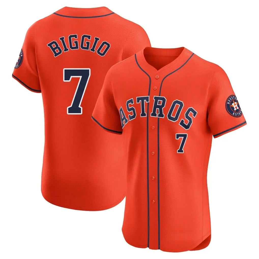 Odoa H.Astros #7 Craig Biggio Player Orange Home Limited Elite Stitched Jerseys