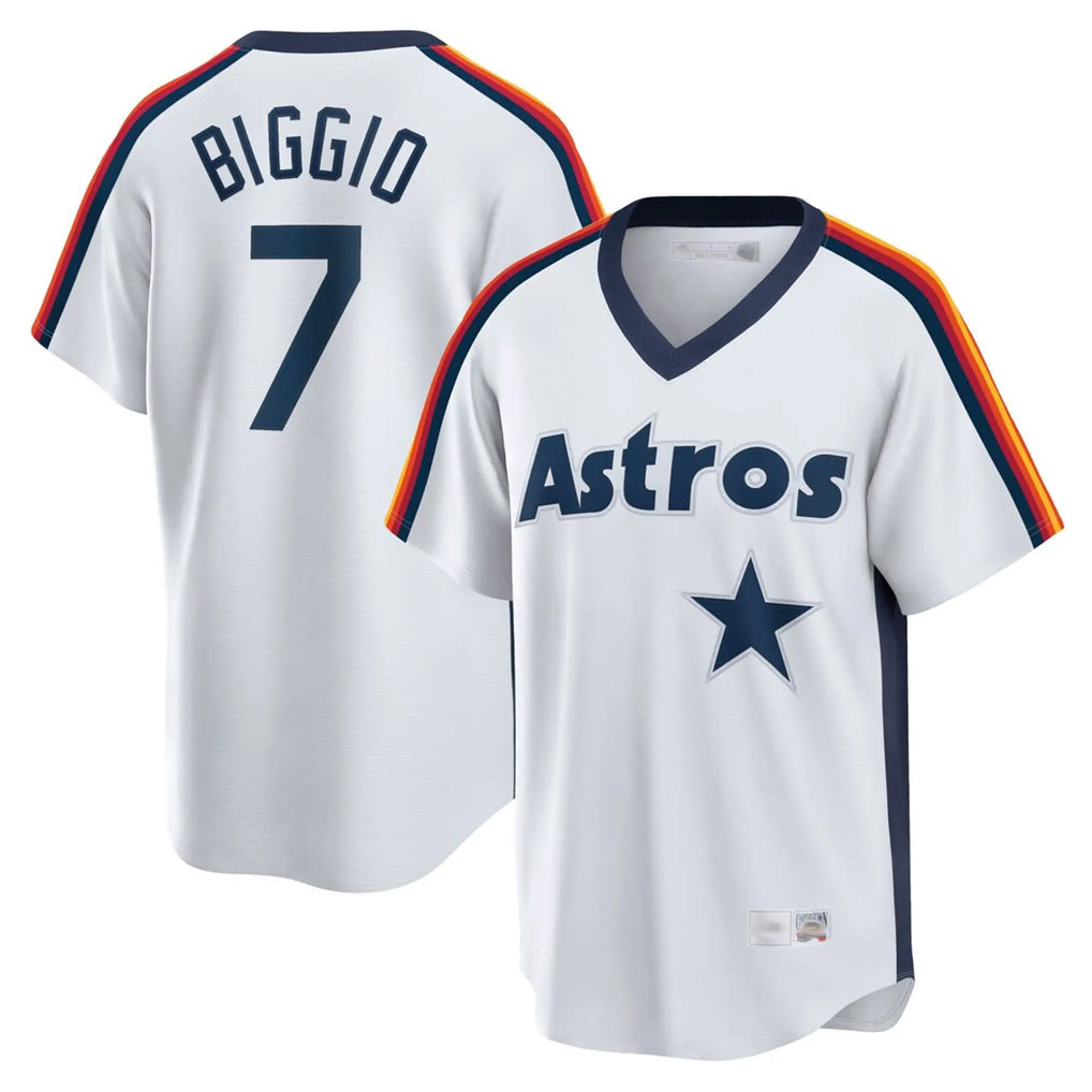 Odoa H.Astros #7 Craig Biggio Player White Cooperstown Collection T-shirt Stitched Jerseys