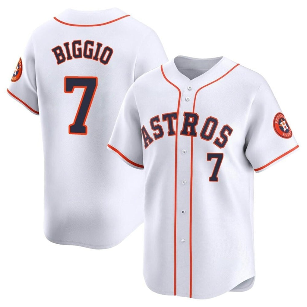 Odoa H.Astros #7 Craig Biggio Player White Home Limited Stitched Jerseys