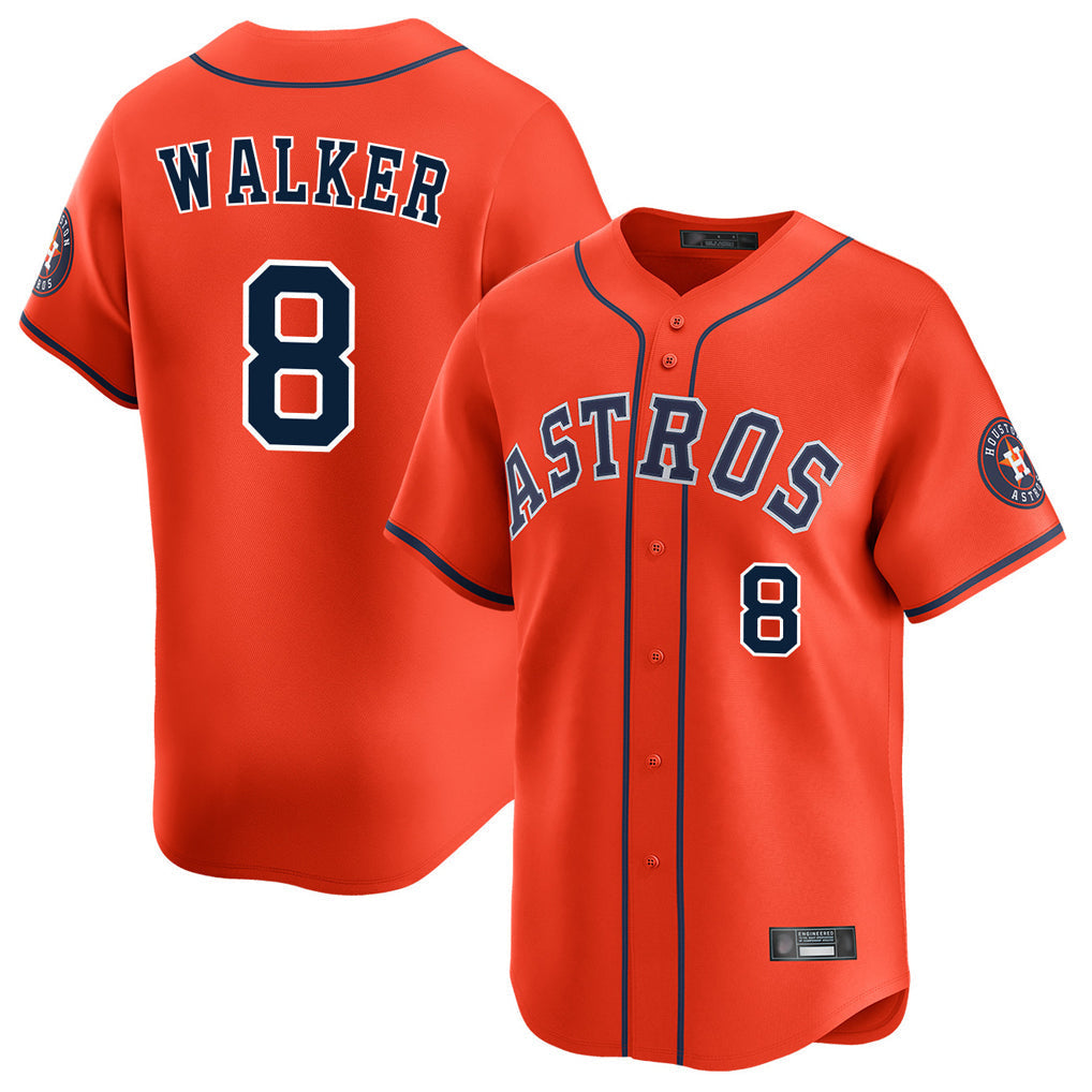 Odoa H.Astros #8 Christian Walker Player Orange Home Limited Stitched Jerseys