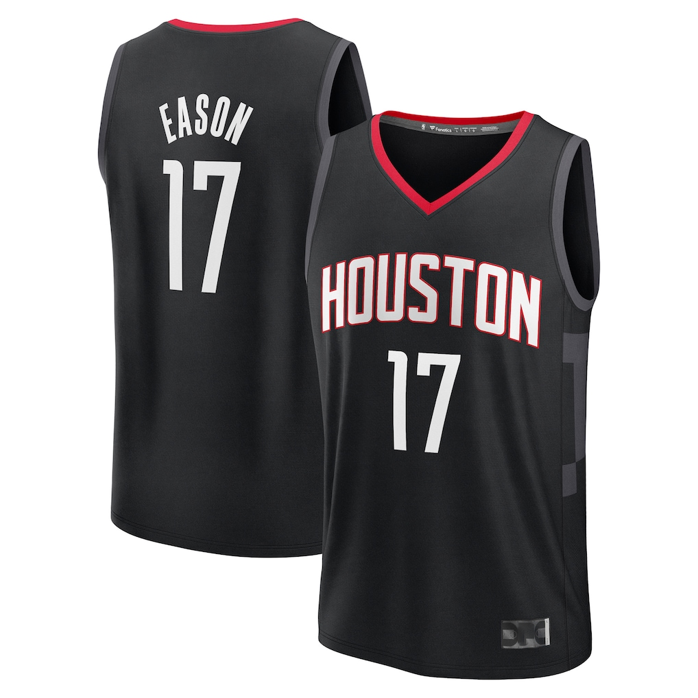 Odoa H.Rockets #17 Tari Eason Black Fast Break Replica Player Stitched Jerseys- Statement Edition