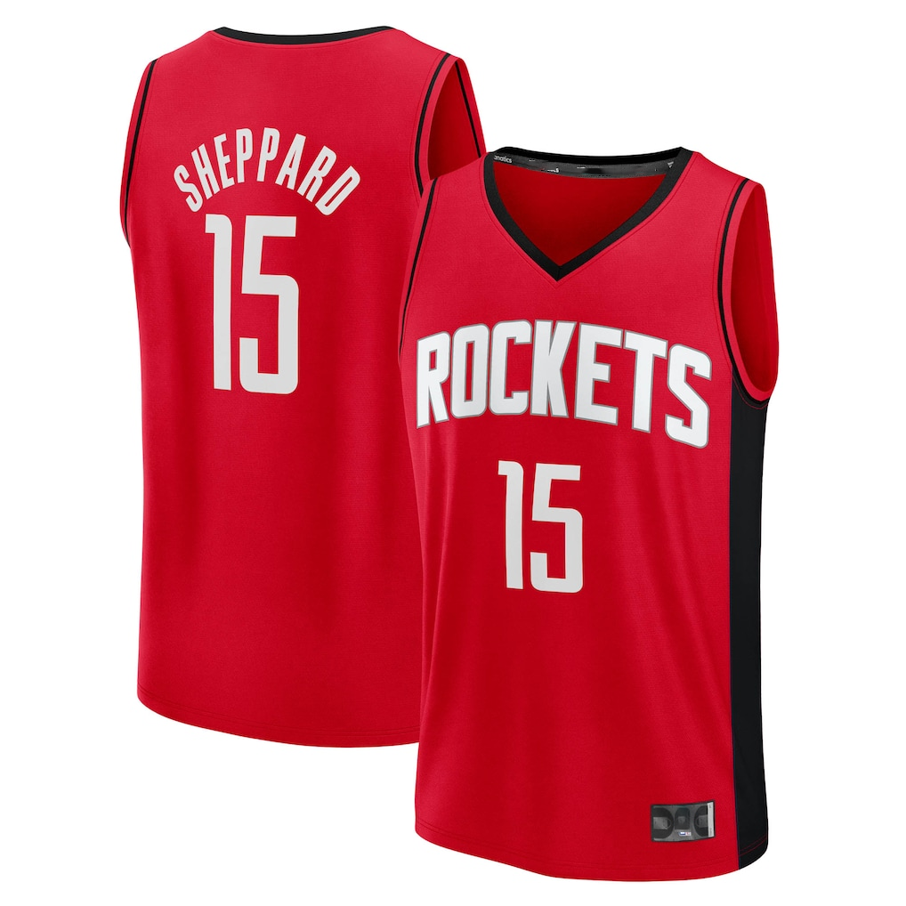 Odoa H.Rockets #15 Reed Sheppard Red Fast Break Replica Stitched Jerseys- Icon Edition