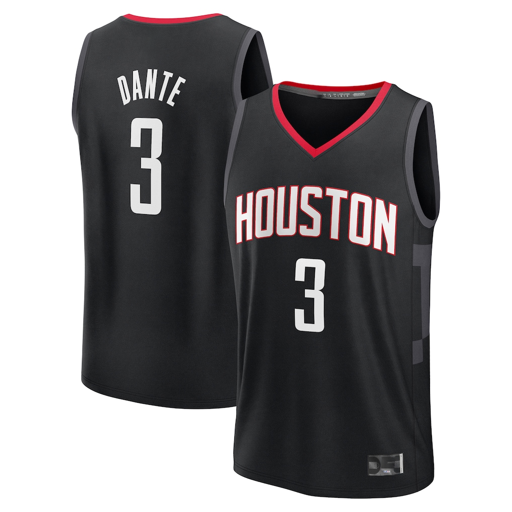 Odoa H.Rockets #3 N'Faly Dante Black Fast Break Replica Player Stitched Jerseys- Statement Edition