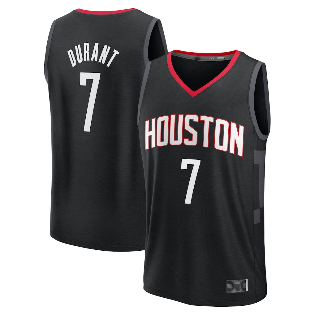 Odoa H.Rockets #7 Kevin Durant Black Fast Break Replica Player Stitched Jerseys- Statement Edition