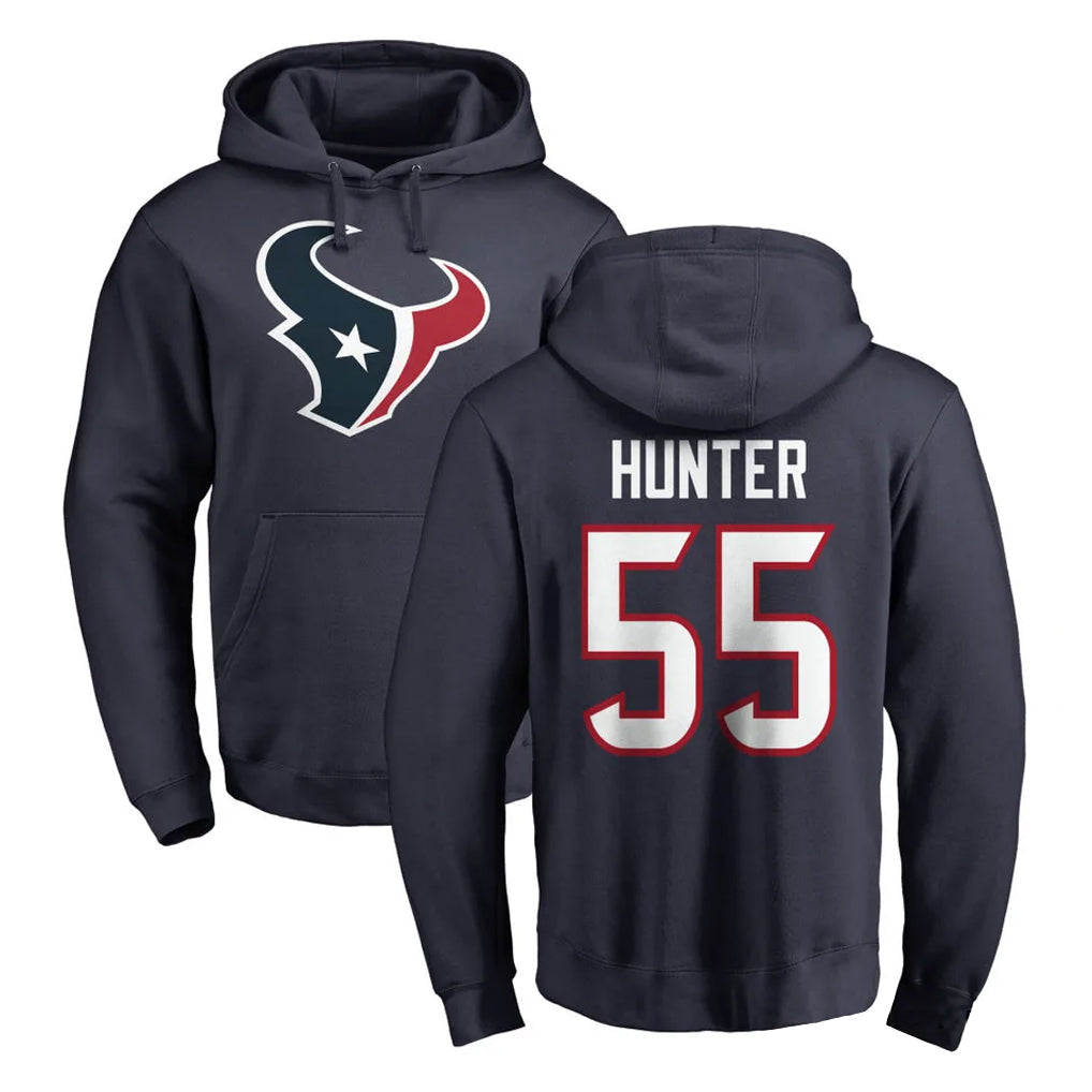 Odoa H.Texans #55 Danielle Hunter Player Navy Pro Line Pullover Hoodie Limited Game Stitched Jerseys