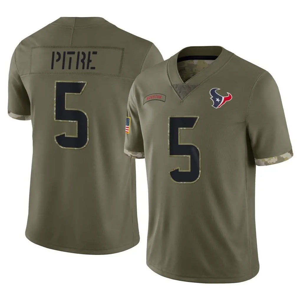 Odoa H.Texans #5 Jalen Pitre Player Olive Salute To Service Limited Stitched Jerseys