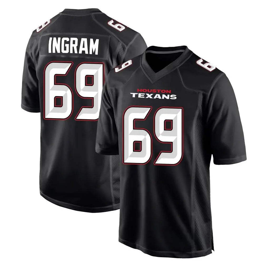 Odoa H.Texans #69 Ed Ingram Player Carbon Black Fashion Home Game Stitched Jerseys