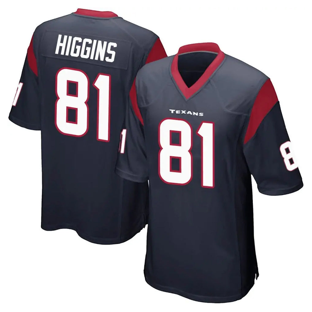 Odoa H.Texans #81 Jayden Higgins Player Navy Home Game Stitched Jerseys