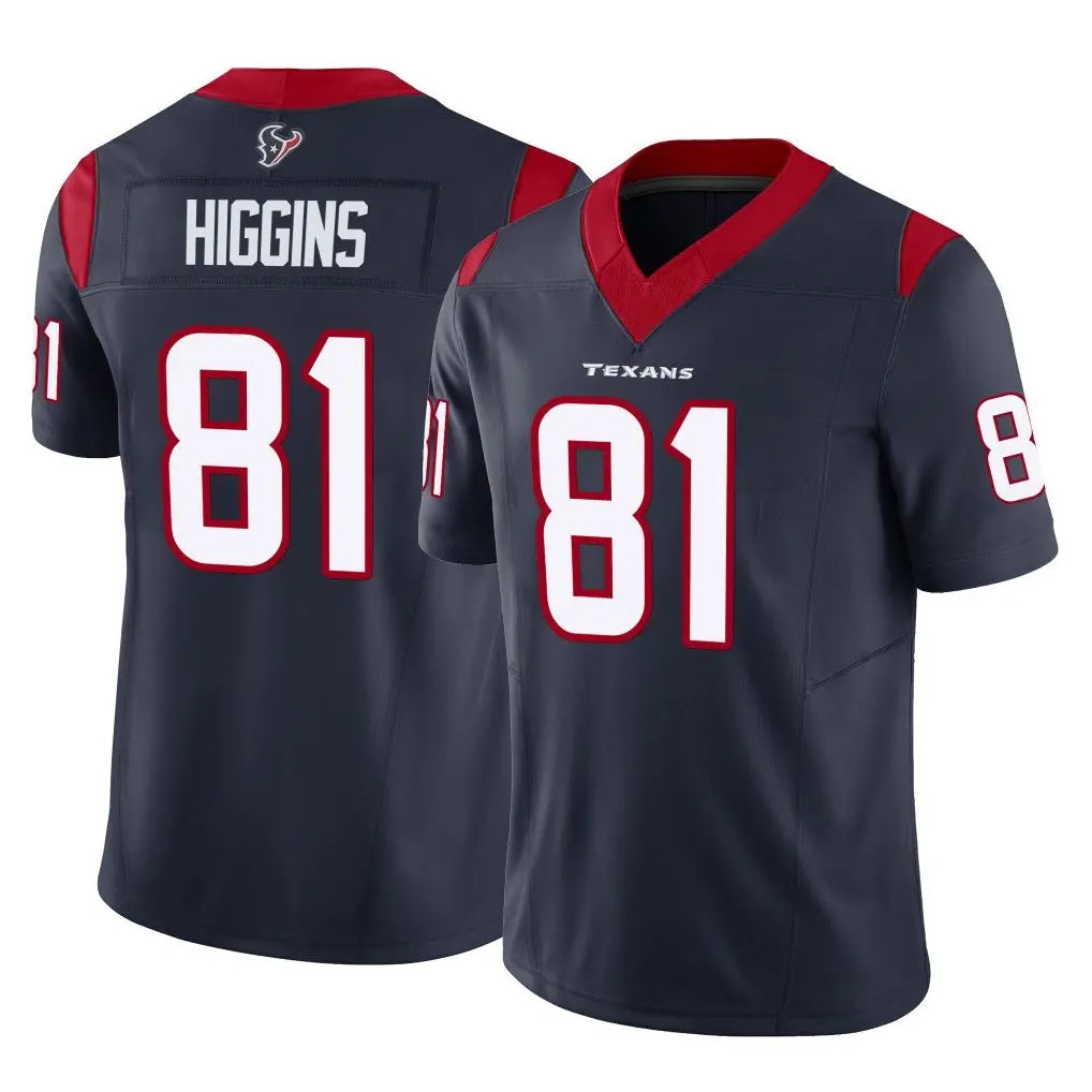 Odoa H.Texans #81 Jayden Higgins Player Navy Limited Vapor F.U.S.E. Home Game Stitched Jerseys